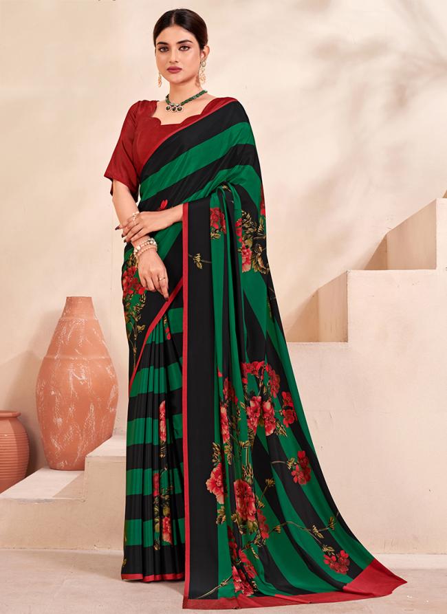 Crepe Soft Silk Multi Colour Casual Wear Printed Saree